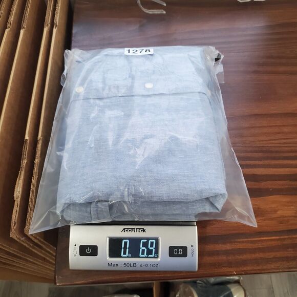 Barbour Linen Button Down Shirt Mens M Blue Short Sleeve Business Casual Coastal - Picture 8 of 8